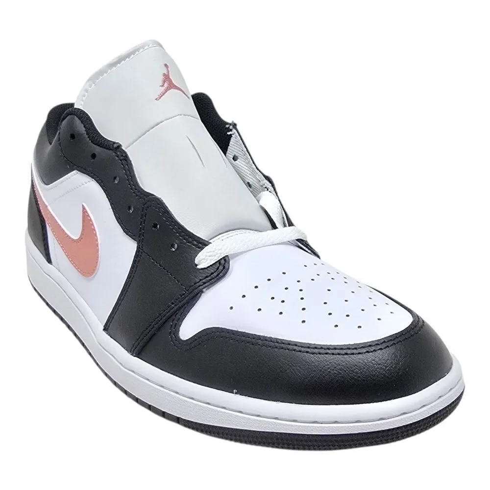 Nike Air Jordan 1 Low White Black Rust Pink 553558-165 Sneakers Men's Size's